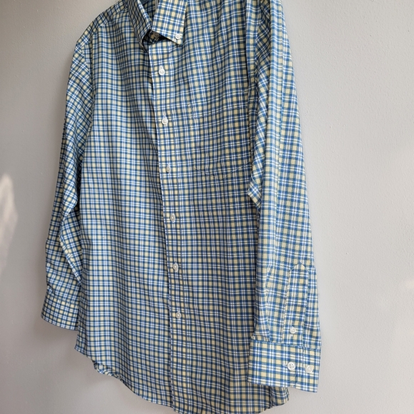 LL Beak Wrinkle Free Blue and Yellow Men's Button Up Dress Shirt Size S NWT - Picture 4 of 12